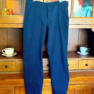Navy, diamond pattern pants,